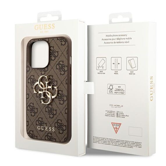 Guess GUHCP14L4GMGBR iPhone 14 Pro 6,1" brązowy/brown hardcase 4G Big Metal Logo - Apple Cases - Cases - Techbox