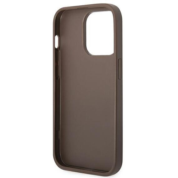 Guess GUHCP14LG4GLBR iPhone 14 Pro 6,1" brązowy/brown hard case 4G Stripe Collection - Apple Cases - Cases - Techbox