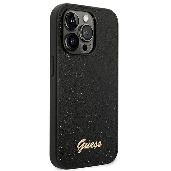 Guess GUHCP14LHGGSHK iPhone 14 Pro 6,1" czarny/black hard case Glitter Script - Apple Cases - Cases - Techbox