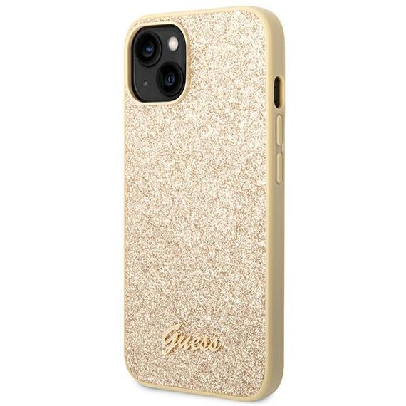 Guess GUHCP14MHGGSHD iPhone 14 Plus 6,7" złoty/gold hard case Glitter Script | Techbox