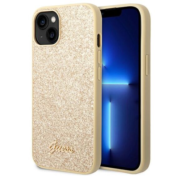 Guess GUHCP14SHGGSHD iPhone 14 6,1" złoty/gold hard case Glitter Script | Techbox