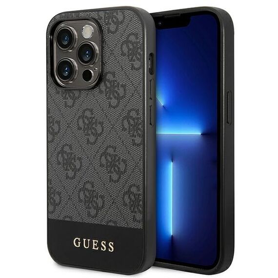 Guess GUHCP14XG4GLGR iPhone 14 Pro Max 6.7" grey/grey hard case 4G Stripe Collection | Techbox