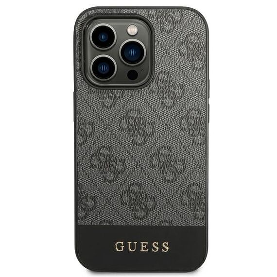 Guess GUHCP14XG4GLGR iPhone 14 Pro Max 6.7" grey/grey hard case 4G Stripe Collection | Techbox