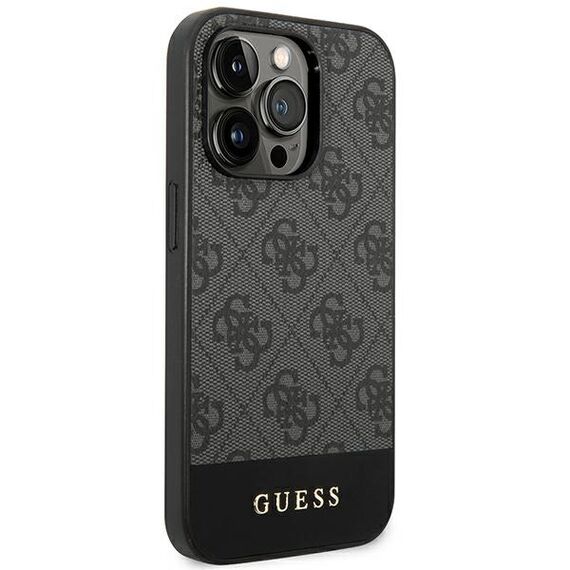 Guess GUHCP14XG4GLGR iPhone 14 Pro Max 6.7" grey/grey hard case 4G Stripe Collection | Techbox