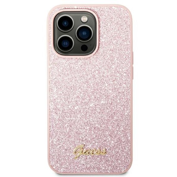 Guess GUHCP14XHGGSHP iPhone 14 Pro Max 6,7" różowy/pink hard case Glitter Script | Techbox