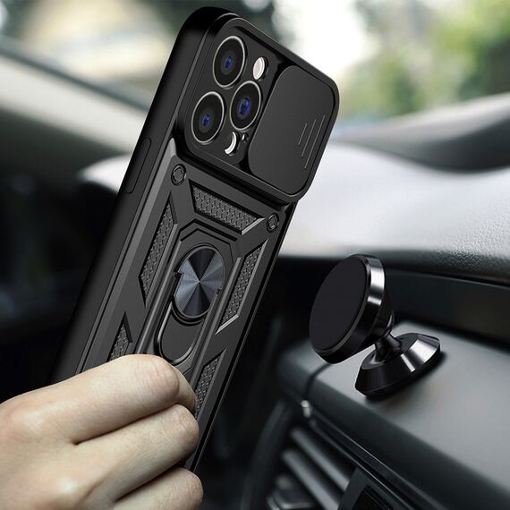 Hybrid Armor Camshield case for iPhone 14 Plus armored case with camera cover blue | Techbox