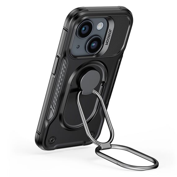 Joyroom Dual Hinge case for iPhone 14 armored case with a stand and a ring holder black - Apple Cases - Cases - Techbox
