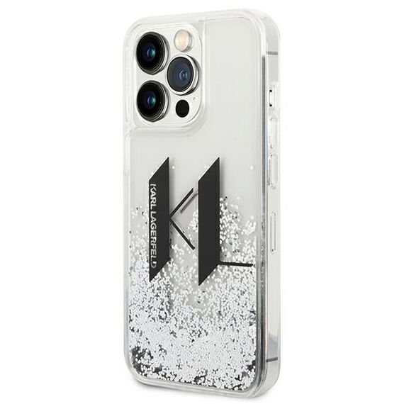 Karl Lagerfeld KLHCP14LLBKLCS iPhone 14 Pro 6,1" srebrny/silver hardcase Liquid Glitter Big KL - Apple Cases - Cases - Techbox