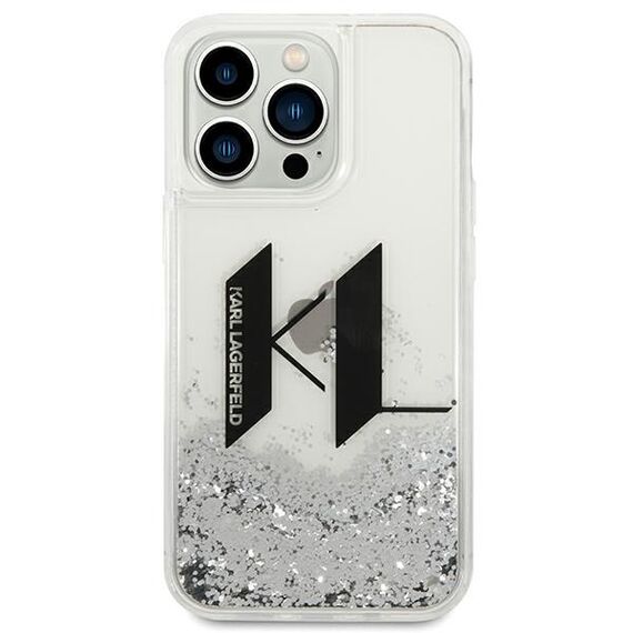 Karl Lagerfeld KLHCP14LLBKLCS iPhone 14 Pro 6,1" srebrny/silver hardcase Liquid Glitter Big KL - Apple Cases - Cases - Techbox