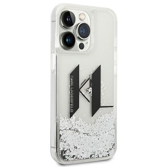 Karl Lagerfeld KLHCP14LLBKLCS iPhone 14 Pro 6,1" srebrny/silver hardcase Liquid Glitter Big KL - Apple Cases - Cases - Techbox