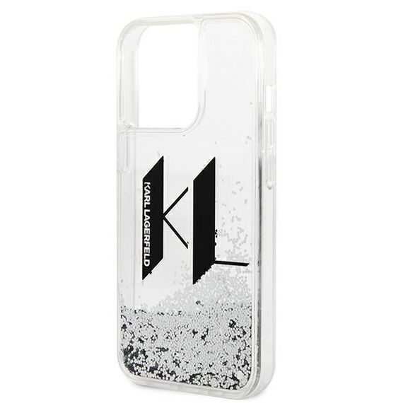 Karl Lagerfeld KLHCP14LLBKLCS iPhone 14 Pro 6,1" srebrny/silver hardcase Liquid Glitter Big KL - Apple Cases - Cases - Techbox