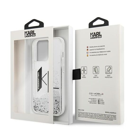 Karl Lagerfeld KLHCP14LLBKLCS iPhone 14 Pro 6,1" srebrny/silver hardcase Liquid Glitter Big KL - Apple Cases - Cases - Techbox