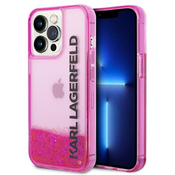 Karl Lagerfeld KLHCP14LLCKVF iPhone 14 Pro 6,1" różowy/pink hardcase Liquid Glitter Elong - Apple Cases - Cases - Techbox
