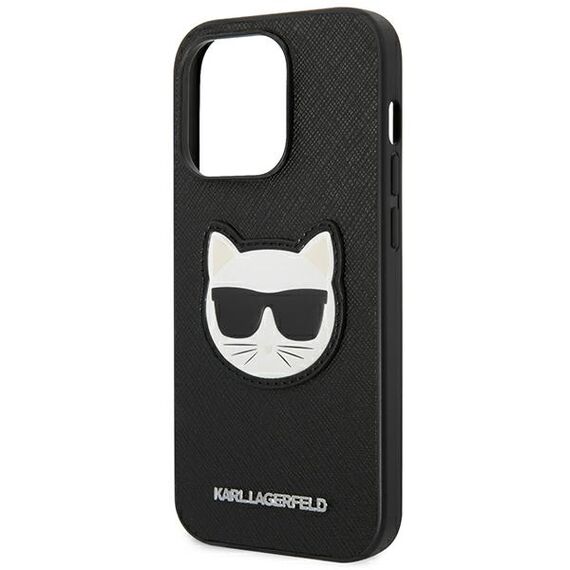 Karl Lagerfeld KLHCP14LSAPCHK iPhone 14 Pro 6,1" hardcase czarny/black Saffiano Choupette Head Patch | Techbox