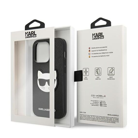 Karl Lagerfeld KLHCP14LSAPCHK iPhone 14 Pro 6,1" hardcase czarny/black Saffiano Choupette Head Patch | Techbox