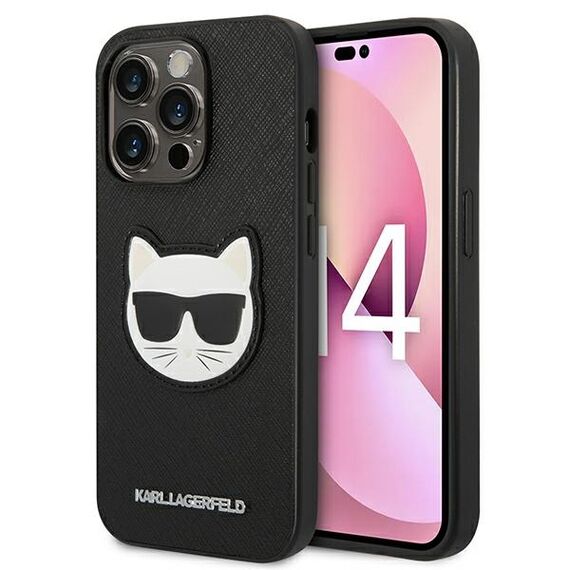 Karl Lagerfeld KLHCP14XSAPCHK iPhone 14 Pro Max 6,7" hardcase czarny/black Saffiano Choupette Head Patch - Apple Cases - Cases - Techbox