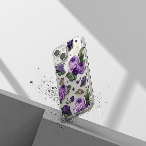 Ringke Fusion Design Armored Case Cover with Gel Frame for iPhone 14 Plus transparent (Purple rose) (FD637E29) - Apple Cases - Cases - Techbox