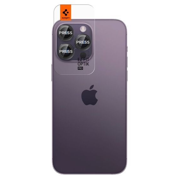 Spigen OPTIK.TR "EZ FIT" CAMERA PROTECTOR 2-PACK IPHONE 14 PRO / 14 PRO MAX BLACK COVER - Apple iPhone - Screen & Camera Protection - Techbox