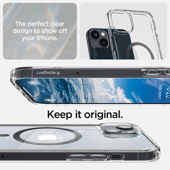 Spigen Ultra Hybrid Mag Case with MagSafe for iPhone 14 Plus - Clear Gray | Techbox