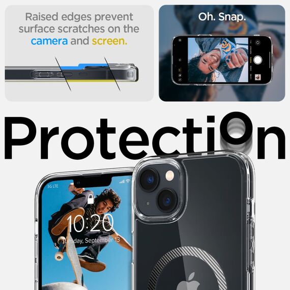 Spigen Ultra Hybrid Mag Case with MagSafe for iPhone 14 Plus - Clear Gray | Techbox