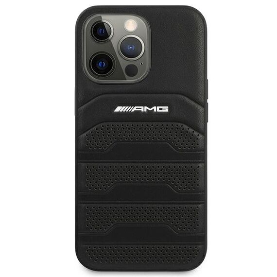 AMG AMHCP14LGSEBK iPhone 14 Pro 6.1 "black / black hardcase Leather Debossed Lines | Techbox