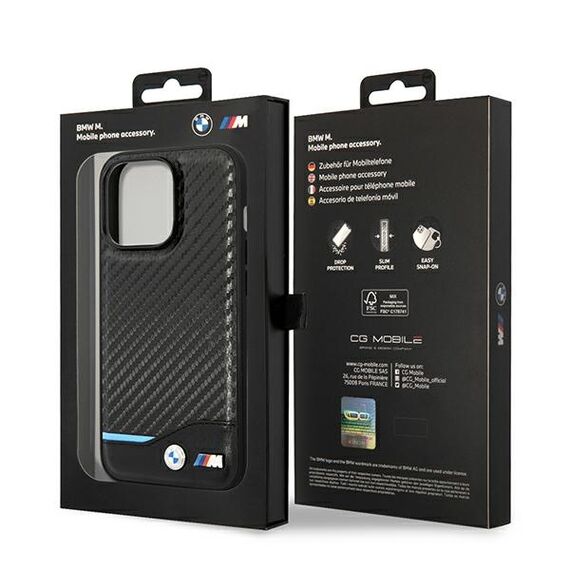 Case BMW BMHCP14L22NBCK iPhone 14 Pro 6.1 "black / black Leather Carbon | Techbox