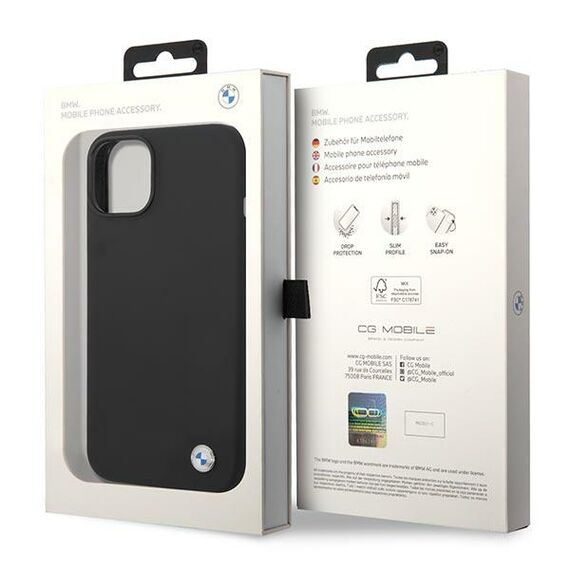 Case BMW BMHCP14MSILBK iPhone 14 Plus 6.7" black/black Silicone Metal Logo - Apple Cases - Cases - Techbox