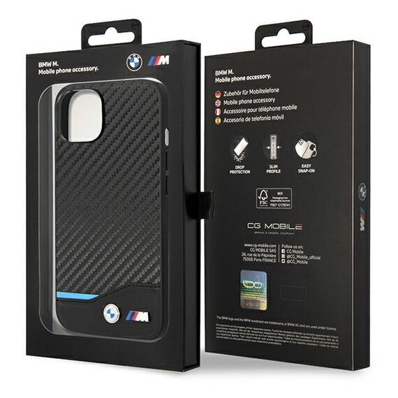 Case BMW BMHCP14S22NBCK iPhone 14 6.1 "black / black Leather Carbon | Techbox
