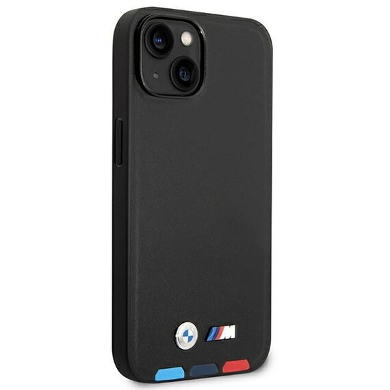Case BMW BMHMP14M22PTDK iPhone 14 Plus 6.7 "black / black Leather Stamp Tricolor Magsafe | Techbox