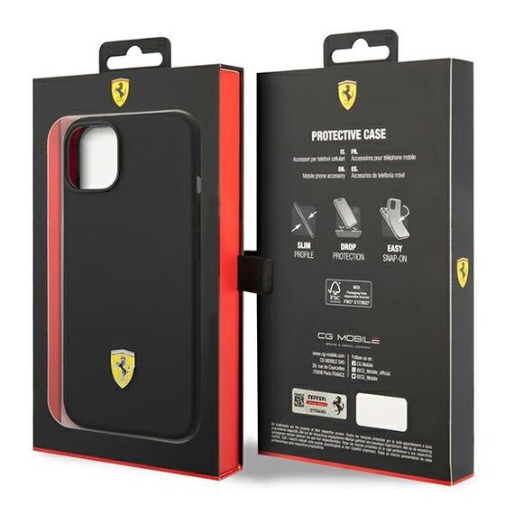Ferrari FEHCP14SSIBBK iPhone 14 6.1" black/black hardcase Silicone Metal Logo | Techbox