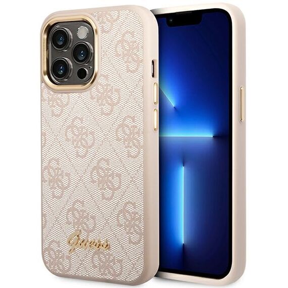 Guess 4G Vintage Gold Logo case for iPhone 14 Pro - pink - Uncategorized Cases (2) - Cases - Techbox