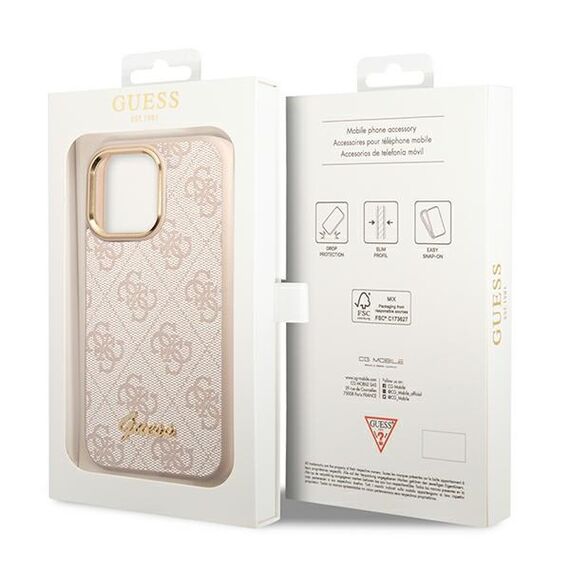 Guess 4G Vintage Gold Logo case for iPhone 14 Pro - pink - Uncategorized Cases (2) - Cases - Techbox