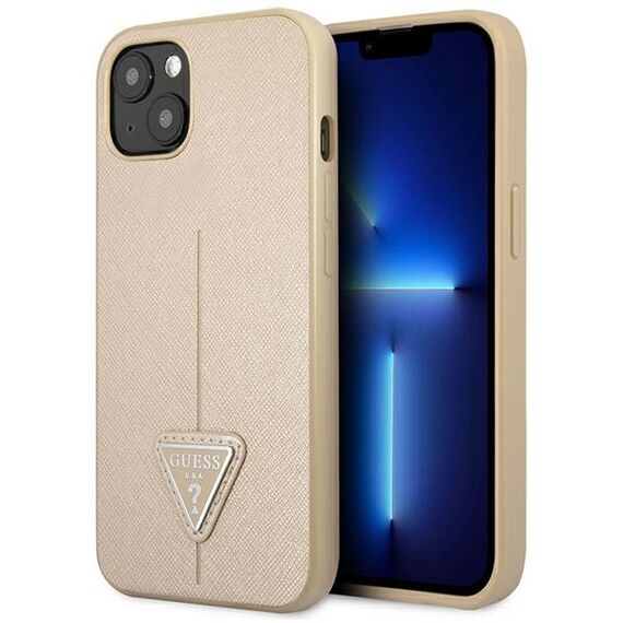 Guess GUHCP13SPSATLE iPhone 13 mini 5,4" beÅ¼owy/beige hardcase SaffianoTriangle Logo - Apple Cases - Cases - Techbox