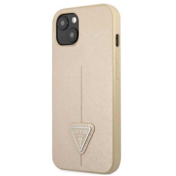 Guess GUHCP13SPSATLE iPhone 13 mini 5,4" beÅ¼owy/beige hardcase SaffianoTriangle Logo - Apple Cases - Cases - Techbox