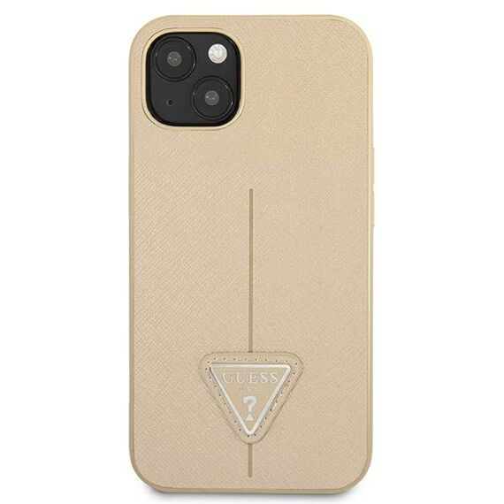 Guess GUHCP13SPSATLE iPhone 13 mini 5,4" beÅ¼owy/beige hardcase SaffianoTriangle Logo - Apple Cases - Cases - Techbox