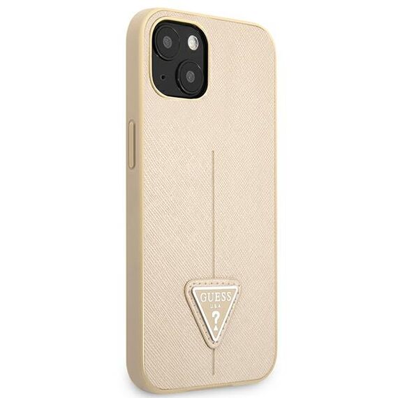 Guess GUHCP13SPSATLE iPhone 13 mini 5,4" beÅ¼owy/beige hardcase SaffianoTriangle Logo - Apple Cases - Cases - Techbox