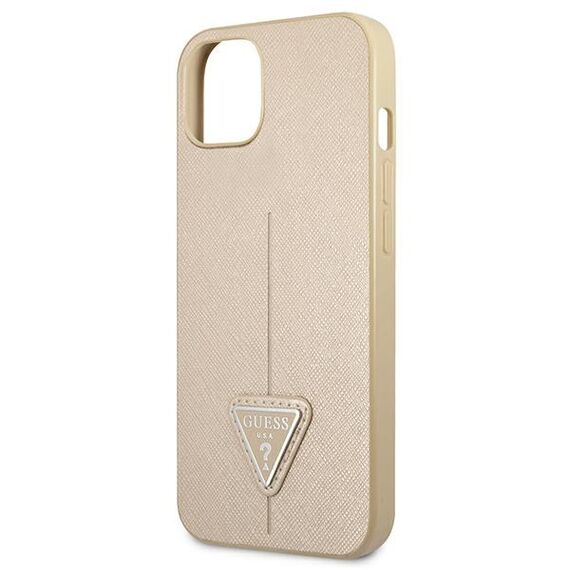 Guess GUHCP13SPSATLE iPhone 13 mini 5,4" beÅ¼owy/beige hardcase SaffianoTriangle Logo - Apple Cases - Cases - Techbox