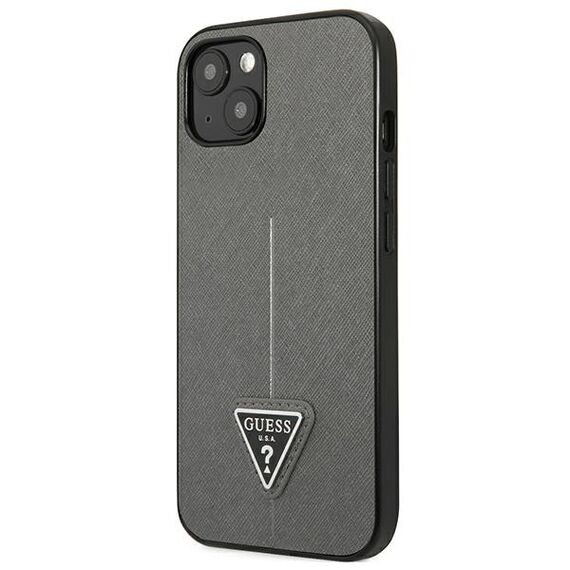 Guess GUHCP13SPSATLG iPhone 13 mini 5,4 "silver / silver hardcase SaffianoTriangle Logo | Techbox