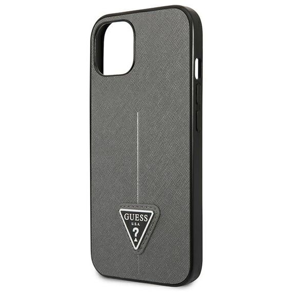 Guess GUHCP13SPSATLG iPhone 13 mini 5,4 "silver / silver hardcase SaffianoTriangle Logo | Techbox