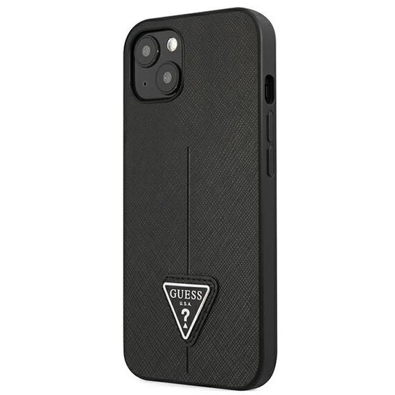 Guess GUHCP13SPSATLK iPhone 13 mini 5,4 "black / black hardcase SaffianoTriangle Logo | Techbox