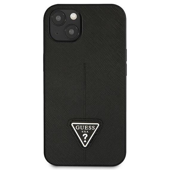 Guess GUHCP13SPSATLK iPhone 13 mini 5,4 "black / black hardcase SaffianoTriangle Logo | Techbox