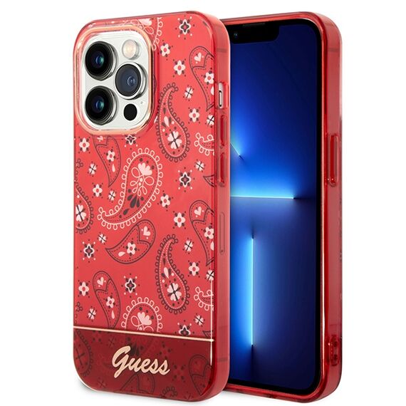 Guess GUHCP14LHGBNHR iPhone 14 Pro 6.1" red/red hardcase Bandana Paisley | Techbox