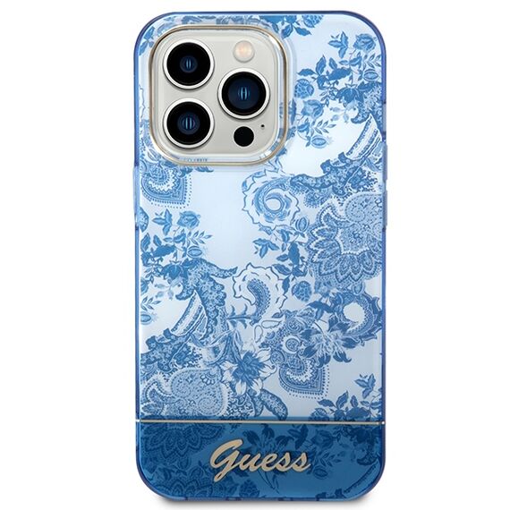 Guess GUHCP14LHGPLHB iPhone 14 Pro 6.1" blue/blue hardcase Porcelain Collection - Apple Cases - Cases - Techbox