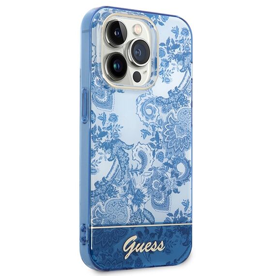 Guess GUHCP14LHGPLHB iPhone 14 Pro 6.1" blue/blue hardcase Porcelain Collection - Apple Cases - Cases - Techbox