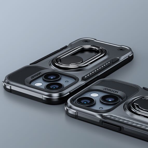 Joyroom Dual Hinge case for iPhone 14 armored case with a stand and a ring holder black - Apple Cases - Cases - Techbox