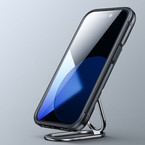 Joyroom Dual Hinge case for iPhone 14 Plus armored case with a stand and a ring holder black - Apple Cases - Cases - Techbox