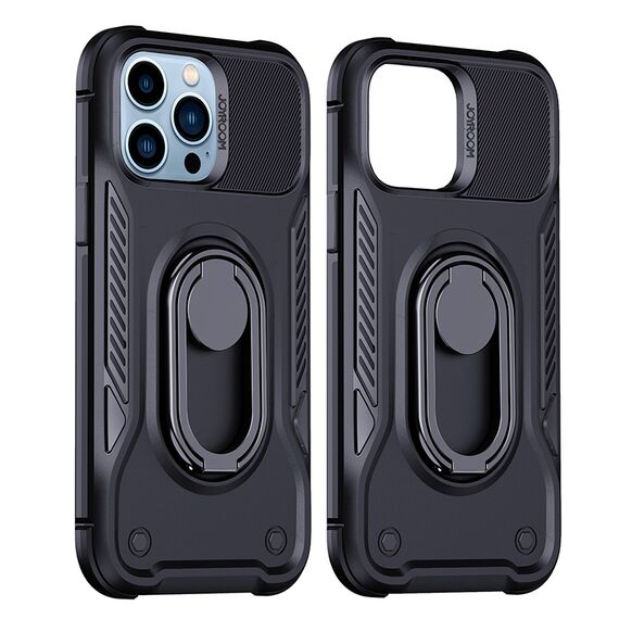 Joyroom Dual Hinge case for iPhone 14 Pro armored case with a stand and a ring holder black - Apple Cases - Cases - Techbox