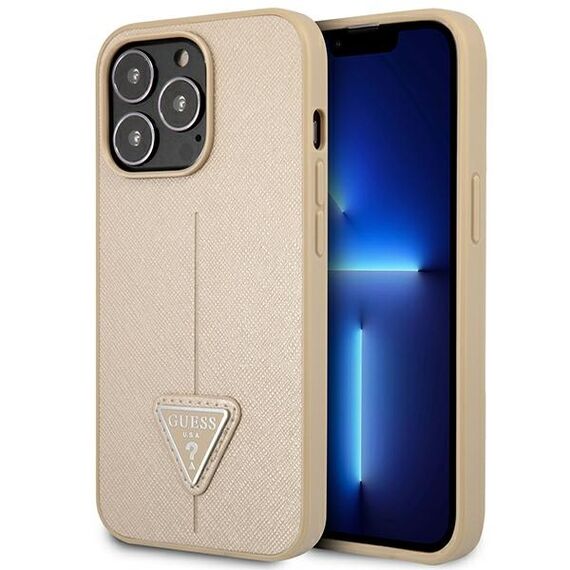 Guess GUHCP14LPSATLE iPhone 14 Pro 6,1 "beige / beige hardcase SaffianoTriangle Logo | Techbox