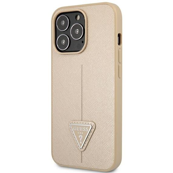 Guess GUHCP14LPSATLE iPhone 14 Pro 6,1 "beige / beige hardcase SaffianoTriangle Logo | Techbox