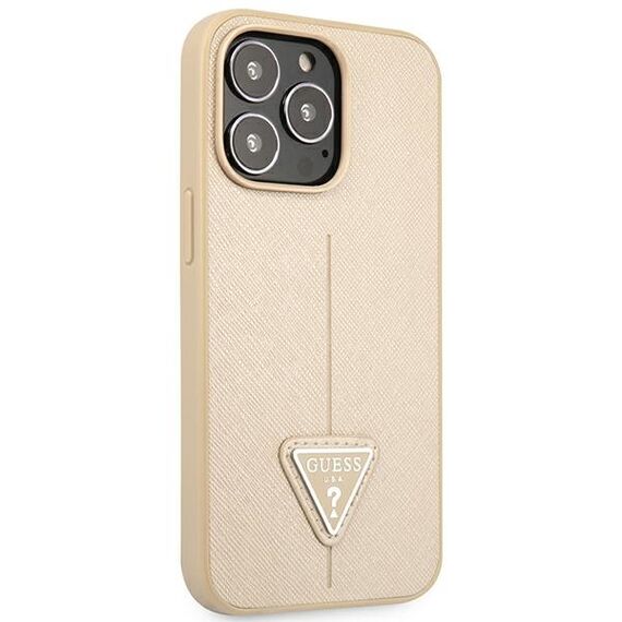 Guess GUHCP14LPSATLE iPhone 14 Pro 6,1 "beige / beige hardcase SaffianoTriangle Logo | Techbox